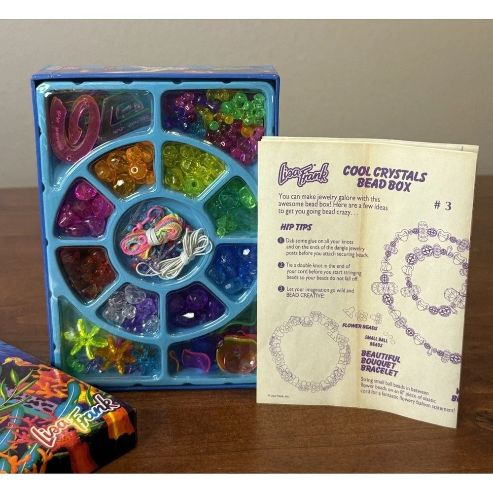 Vintage Lisa Frank Rainbow Skeeter Seal - Cool Crystals Bead Box - NOS RARE